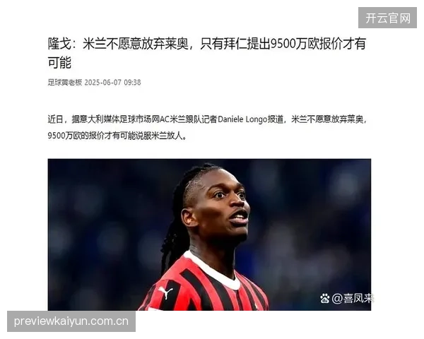AC米兰或为财政平衡出售莱奥，其身价成为英超多队引援焦点。
